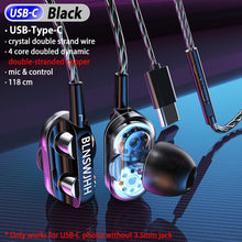 Load image into Gallery viewer, Dual Driver Earphones Type C Headphones Bass Earphone