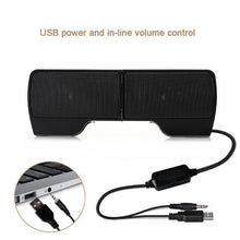 Load image into Gallery viewer, Mini Portable Clipon USB Stereo Speakers line Controller Soundbar