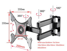 Load image into Gallery viewer, LCD-123A Full Motion 10&quot;-37&quot; extendable arm Panel Display
