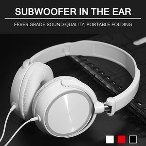 Wired Foldable Headphones Without Microphone Ear Headsets