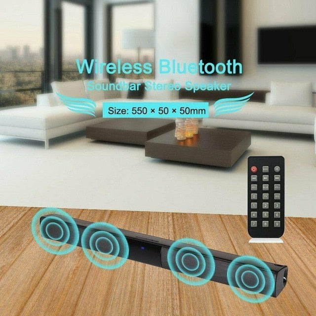 20W Wireless Bluetooth Soundbar Stereo Speakers Hifi Home