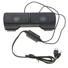 Load image into Gallery viewer, Mini Portable Clipon USB Stereo Speakers line Controller Soundbar
