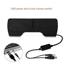 Load image into Gallery viewer, Mini Portable Clipon USB Stereo Speakers line Controller Soundbar
