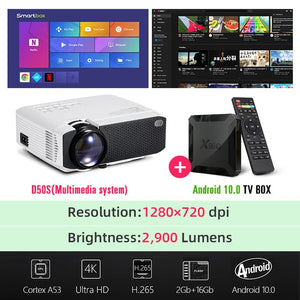 AUN 2020 Newest Mini LED Projector D50/s|1280x720