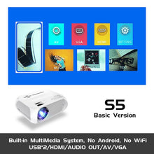 Load image into Gallery viewer, ALSTON S5 HD led projector 3800 Lumens Support
