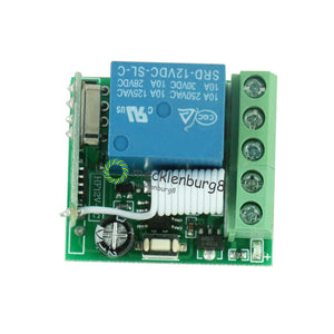 DC 12 V to 1 channel 433 mHz wireless relay module RF remote