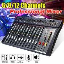 Load image into Gallery viewer, 6/8/12 Channel Audio Mixer USB Professional bluetooth
