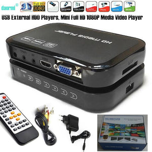 Mini Full HD 1080P USB External HDD Player